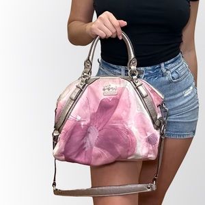Vintage Coach Madison Floral Purple Bag with Silver Detailing